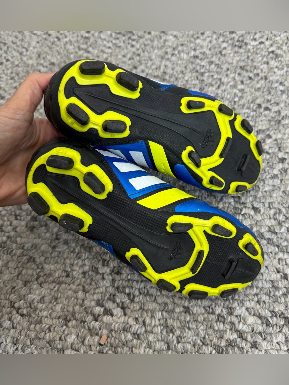 Adidas Nitrocharge 2.0 blue yellow white lace up kids youth soccer cleats 1 - Picture 6 of 10